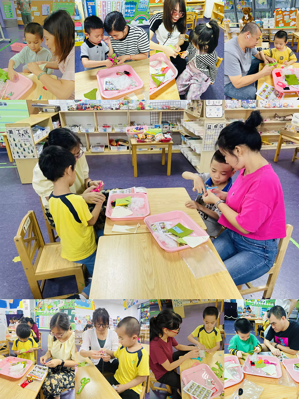图为孤独症康复部的孩子和家长在共同制作香囊.jpg